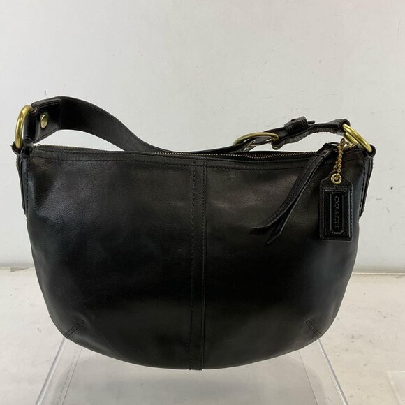 Coach #11838 Black Leather Hobo Shoulder Bag - Picture 1 of 7
